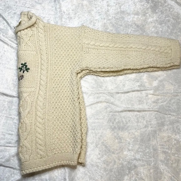 Vtg Western Island Sweater Company Ireland Ivory Wool Sweater Child Age 6/7 Yrs - Picture 13 of 16